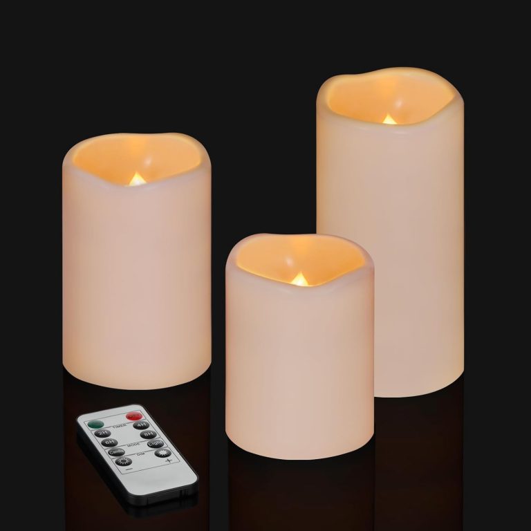 3 Pack - Ivory Flameless LED Candle Set with Remote
