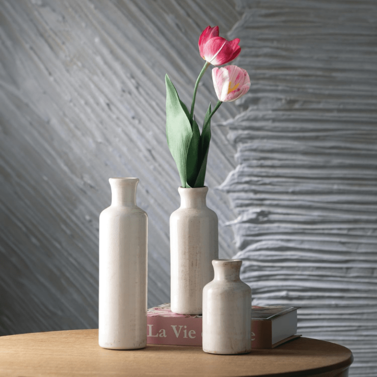 Set of white ceramic vases — perfect for farmhouse or modern décor